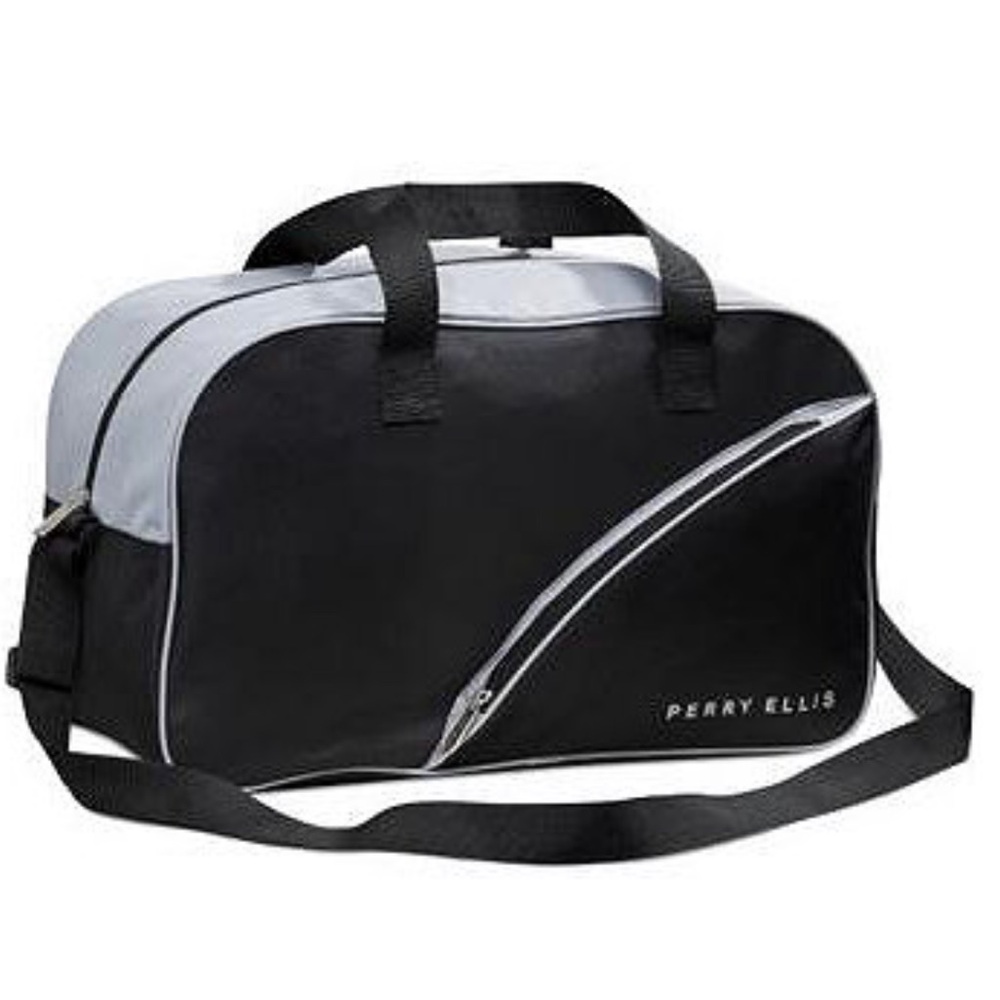 Perry Ellis Black and Gray duffle/ travel/ Weekender Bag